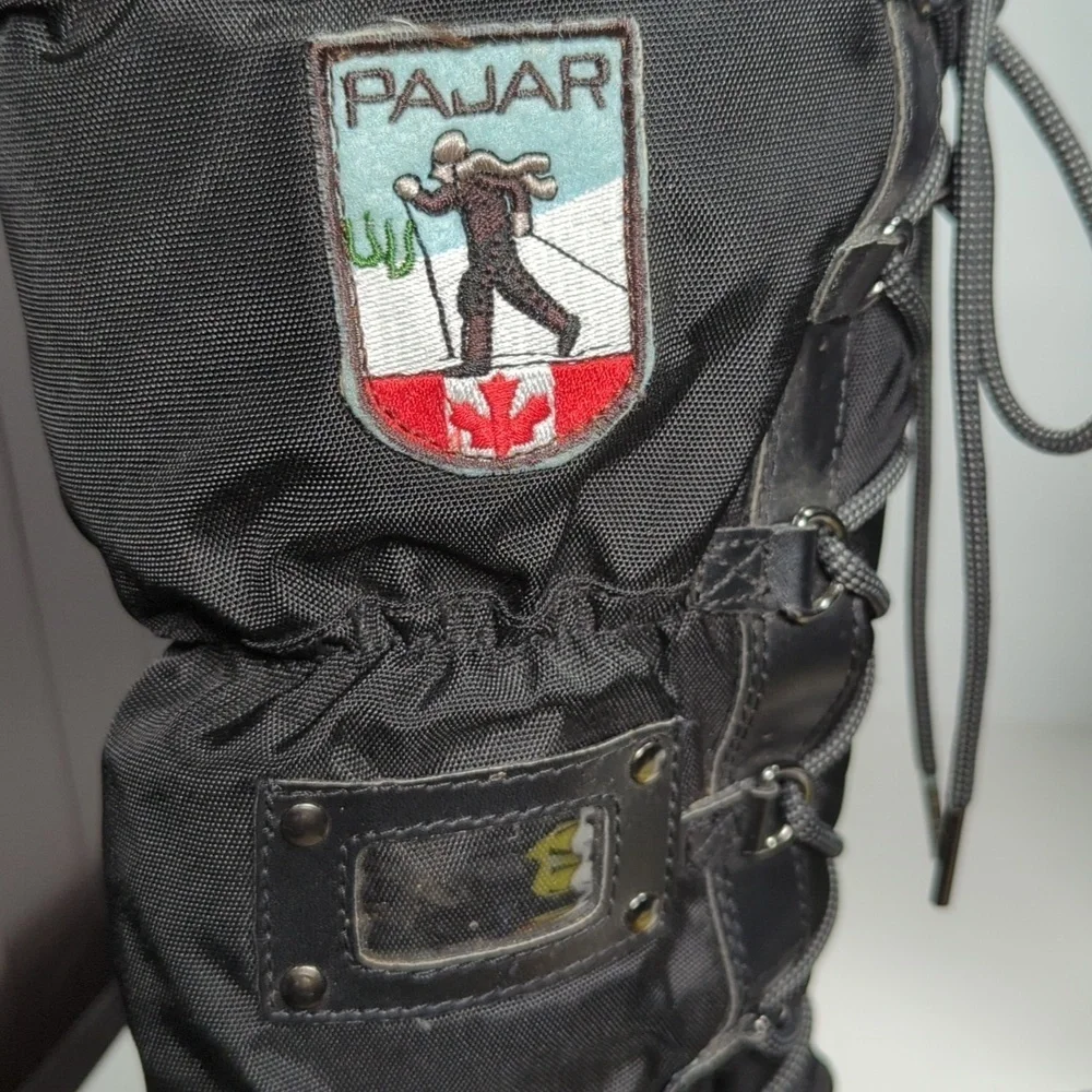 Pajar Canada Tall nylon and leather winter snow boots womans size 5 -5.5 EU 36